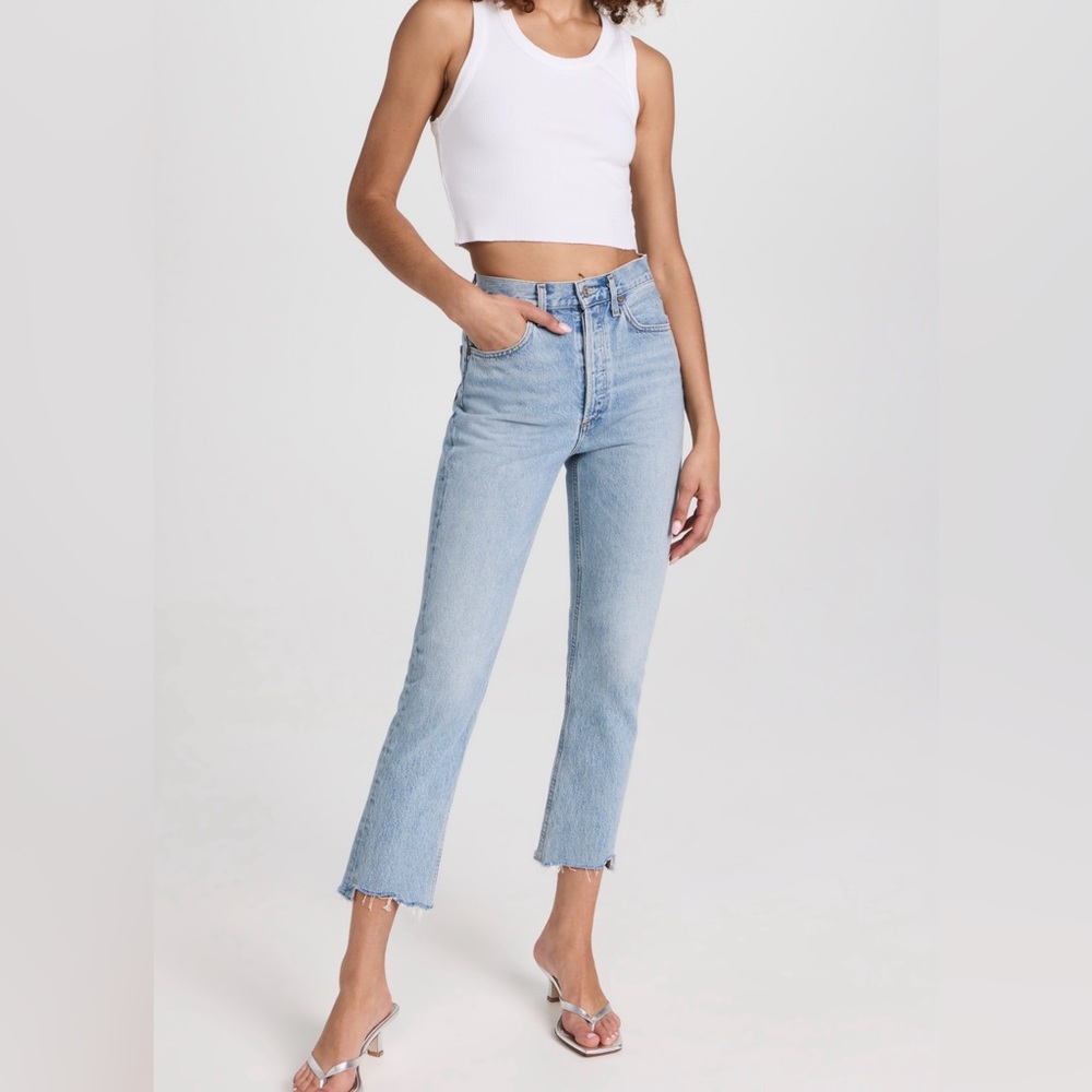 Agolde Riley Crop high rise straight - like new